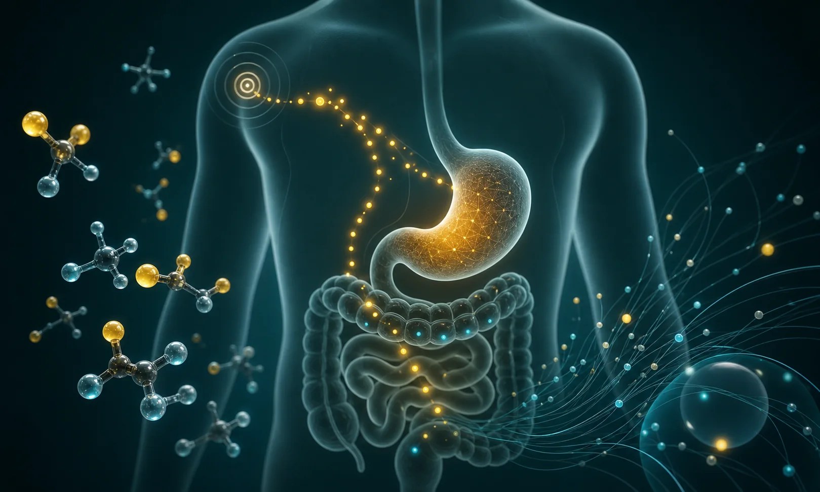 BHB appetite signaling and gut hormone illustration